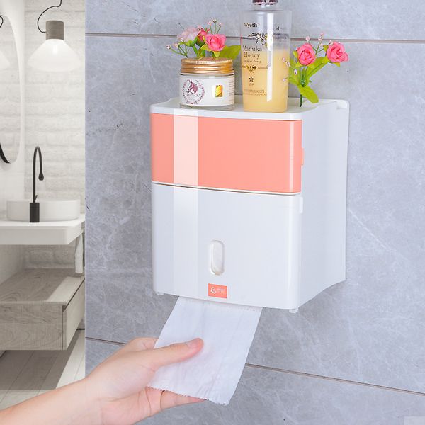 

toilet tissue box creative storage rack paper box paper roll tube bathroom punching-waterproof sanitary paper box