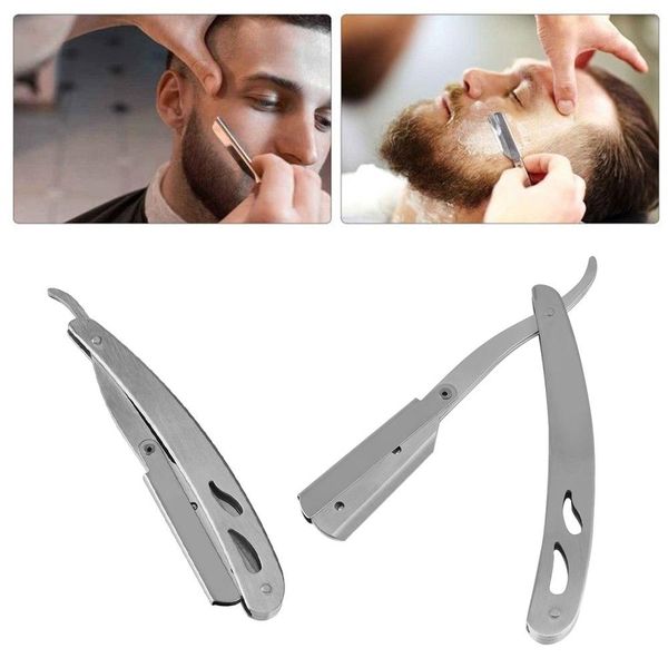 

stainless steel folding shaving knife hair removal professional men straight barber edge razors ing