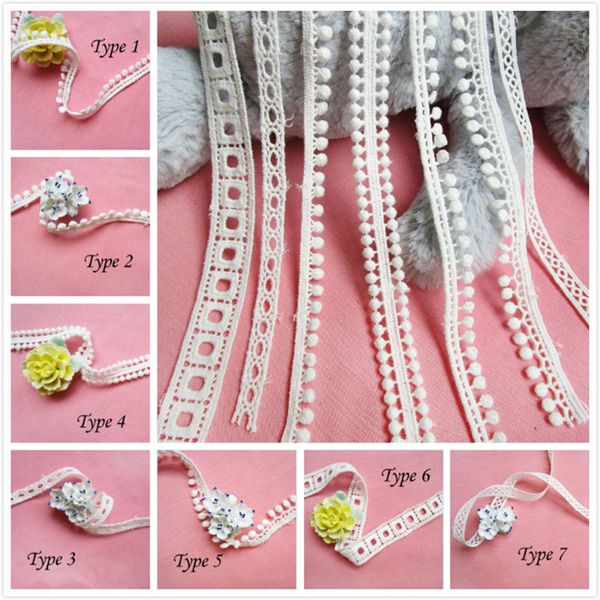 

1 piece apparel sewing fabric 2 yards diy ivory cream trim pure cotton crocheted lace fabric ribbon handmade accessories craft, Pink;blue