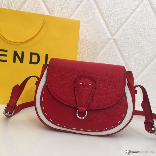 

новый малый и стильный saddle bag ladies плечо сумка кожа дизайнер сумка camel черный красный и белый номер: 5522