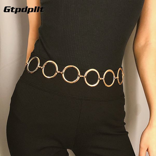 

2019 новая мода женщины blet сплава металла год сбора винограда ceinture femme золотое кольцо цепи ремни для женщин pašek damski цепь тела, Black;brown