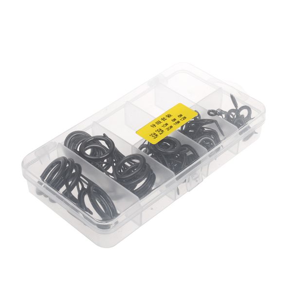 

75pcs fishing rod guide tip repair kit set diy eye rings different size stainless steel frames with box