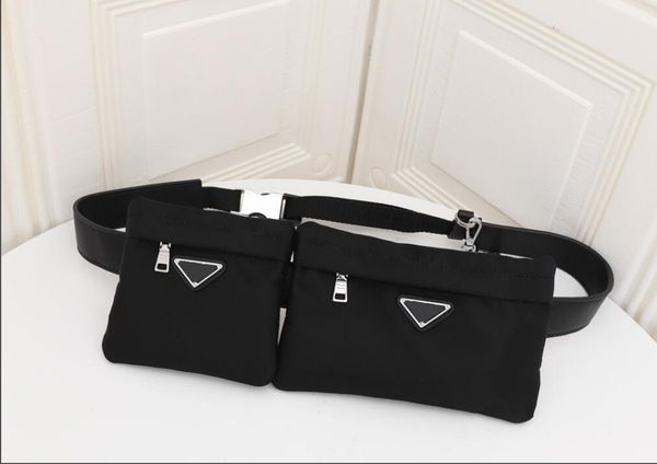 

brand designer double bag set waist belt bag luxury fabric shoulder bag metal chain quality tote