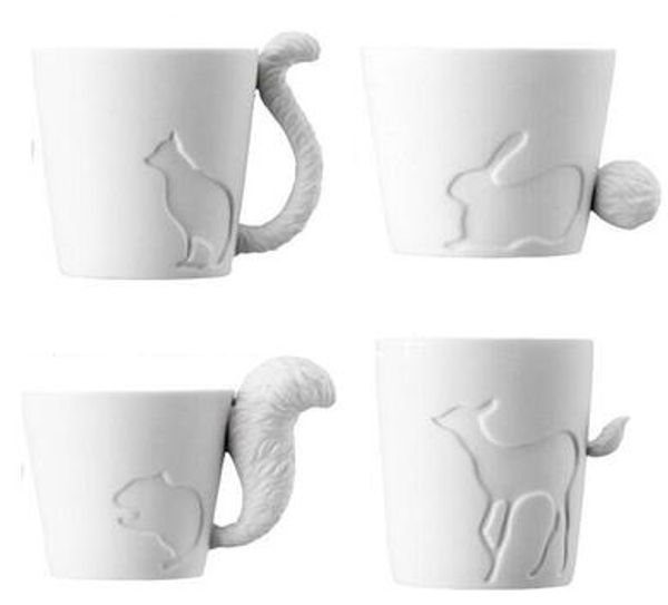 

zakka ceramic mug cup white cat/rabbit/squirrel/fawn animal milk cup lovers mug cute birthday gift,christmas gift