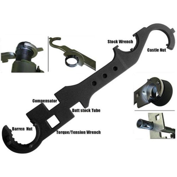 Modello 4/15 Chiave per impieghi gravosi Tactical AR Wrench Removal All In One Strumento in acciaio per armiere Strumento multiuso