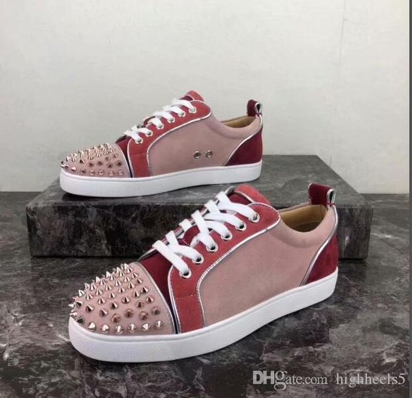 

with box 2019 designer sneakers men trainers red bottom shoes 100% genuine leather fashion casual shoes sz us 5-12.5, Black