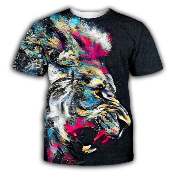 

men s luxury mens designer t shirts t shirt tshirt personality 3d animal lion printed man t-shirt mens clothes clothing tee shirt, White;black