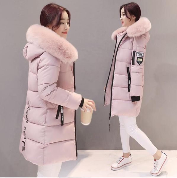 

winter long jacket women slim warm designer hooded women coats elegant cotton casual basic jacket female outwear