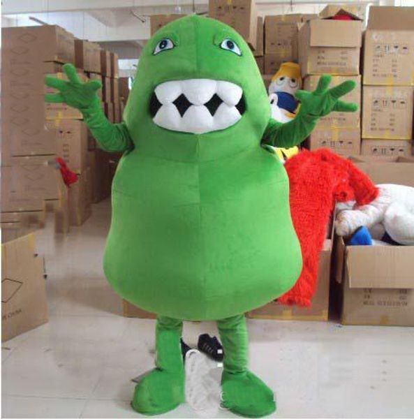 

2019 can be washed with water eva material green bacteria mascot costumes walking cartoon apparel birthday party, Red;yellow