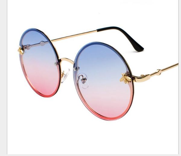 

slender women with rimless sunglasses and ornamental glasses, White;black