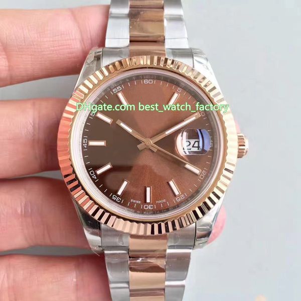

7 стиль лучшее качество ew maker v2 41mm домашка 146331 президент 18k gold steel swiss cal.3255 движение автоматические мужские часы часов, Slivery;brown