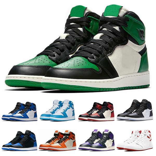 

1 1s mens basketball shoes pine green purple chicago og 1 game royal blue backboard sports sneakers