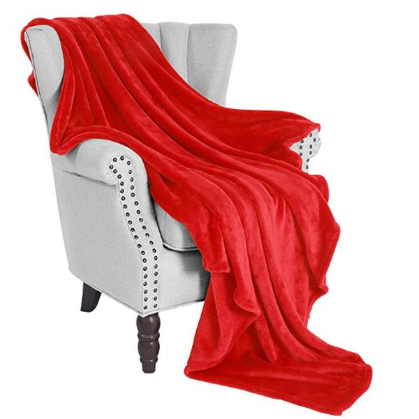 

aspiring bandit fleece blanket super soft warm grey throw blanket microfleece blanket for bed, sofa or chair, all season use, navy red