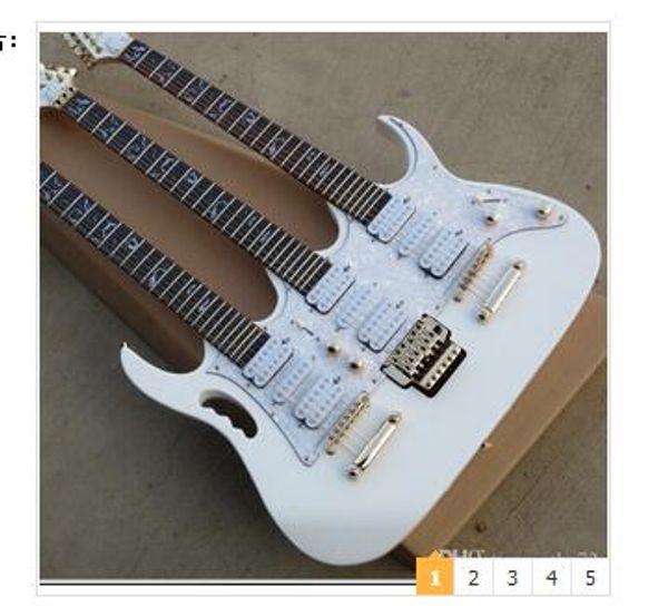 

new arrival white color 6+6+12 strings 3 neck electric guitar 2015 8