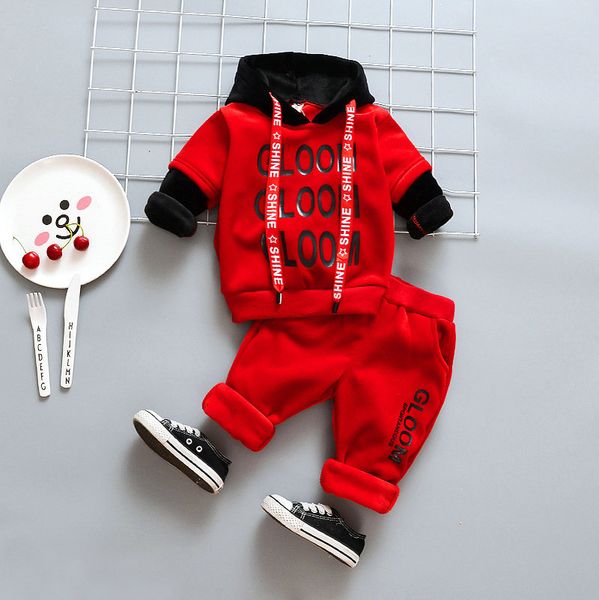 

Kids Baby Girl Clothing Set Letter Sweatshirt Hoodie Tops Pants Warm Cotton 2pcs Outfit Clothes Sets