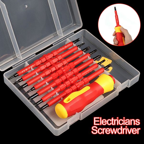 

7pieces electrician screwdriver set fully insulated high pressure screw head type screwdriver tool set with kit case