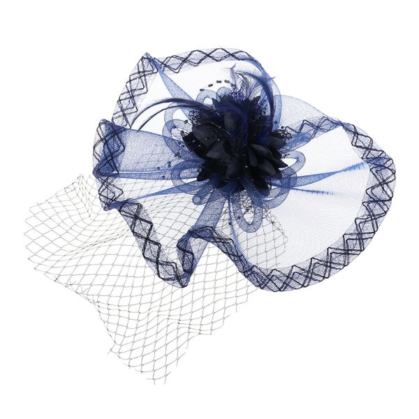 

ladies flower mesh hair clip fascinator wedding party headdress bridal bow veil 634d