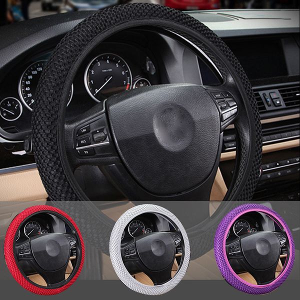 

diy car steering wheel cover fit for most cars breathability sandwich fabric durable skidproof auto covers car styling