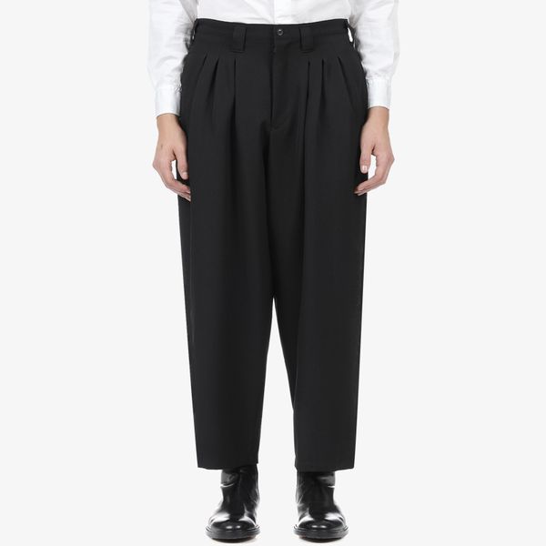 

customized plus size 27-46 new male fashion original hairstylist small leg nine points pants simple loose pleat large taper pant, Black