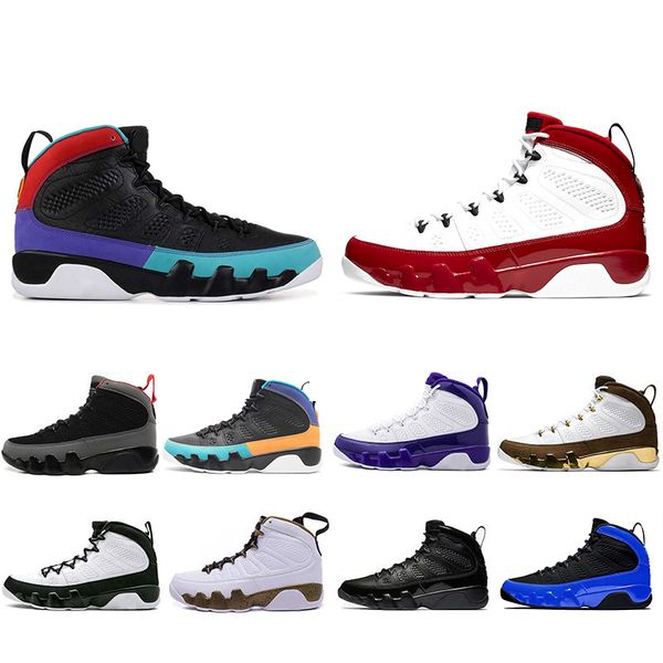 

with box crawfish gym red racer blue citrus 9 ix 9s mens basketball shoes la bred unc space jam mop melo sports sneakers, White;red