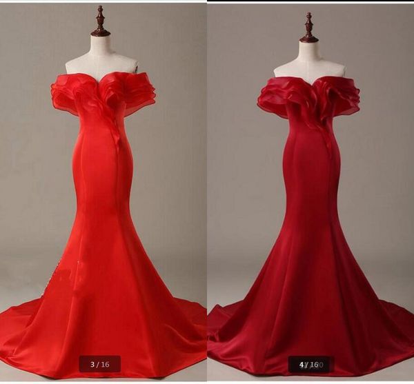 

real picture 2017 burgundy mermaid evening dress off the shoulder v neck new design evening gowns simple evening dresses prom party gowns, Black;red