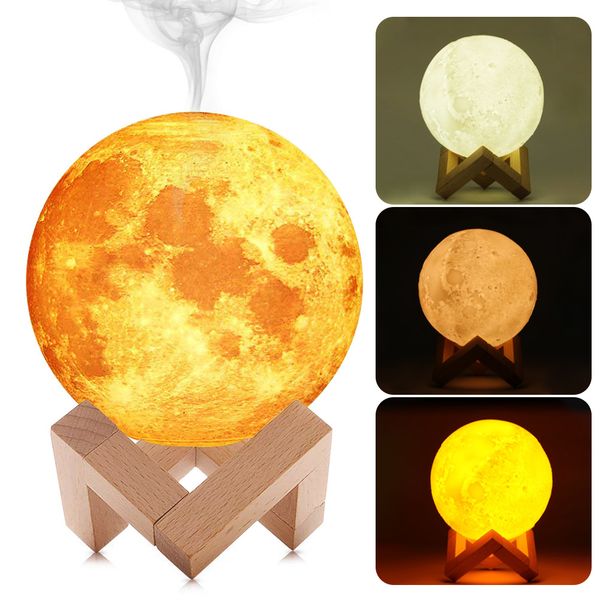 

880ml air humidifier essential oil diffuser 3d moon lamp light usb ultrasonic humidificador night cool mist purifier
