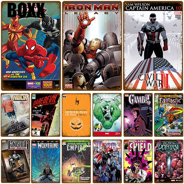 

2020 super hero декор стены металл знак wall art tin вход потертый chic налет металл декор урожай плакат ресторан бар украшение pub плакаты