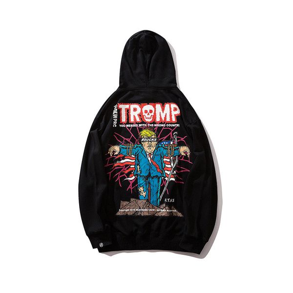

men hip hop rapper hoodie sweatshirt portrait printing hoodie streetwear casual black trend hooded pullover cotton autumn 2019