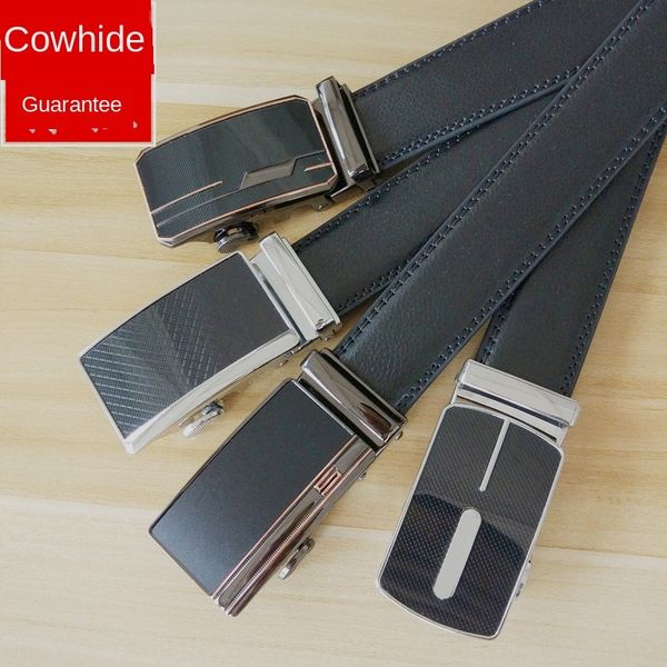 

5poy4 3.0 genuine leather cowhide men's business automatic buckle customized 3.0 genuine leather cowhide men's business automatic, Black;brown