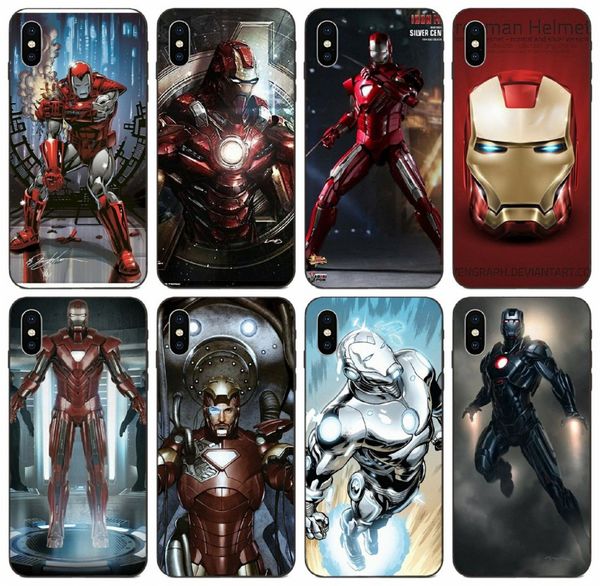 

tongtrade] silver ironman body armor case for iphone 11 pro x xs max 6s 5s 5c 5 plus galaxy s7 s8 s9 s10 plus huawei y9 prime silicone case