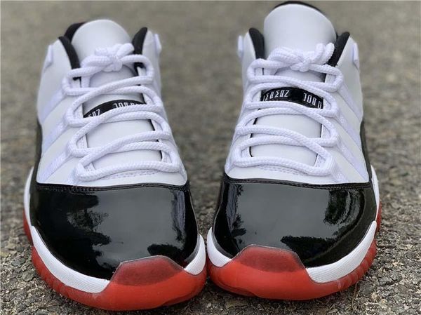 

release air authentic 11 low white bred man basketball shoes 11s men black true red retro athletic sneakers with original box av2187-160