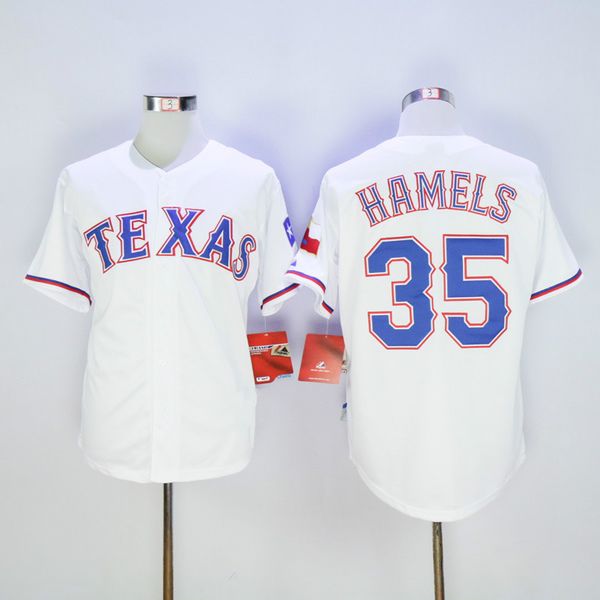 

2019 mens 35 cole hamels color white red blue 100% stitched retro jersey, Black;blue