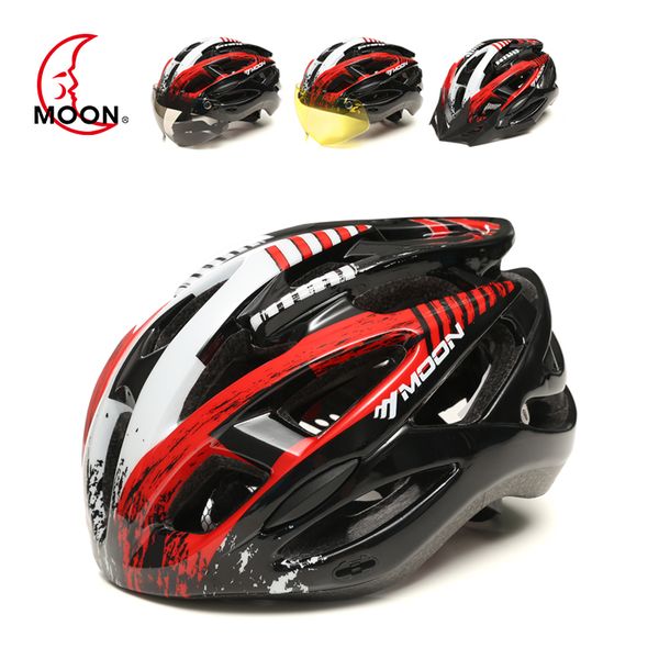 

moon bicycle goggles helmet mountain riding bike safety helmet men riding bright cap removable brim pc+eps m l