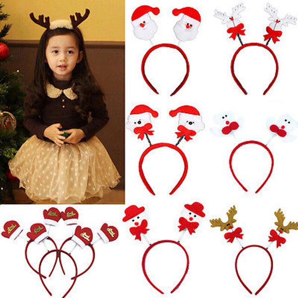 

christmas headbands santa hats snowman headbands reindeer xmas kid gifts costume, Blue;gray