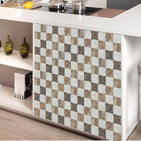 

6pcs self adhesive waterproof oil proof tile sticker for kitchen bathroom decor