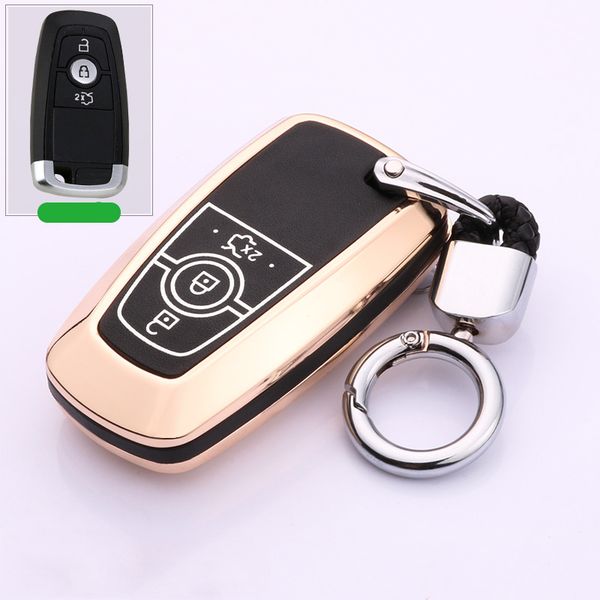 

durable full cover zinc alloy luminous silica gel car key case for fusion mondeo mustang explorer expedition edge2015-2018