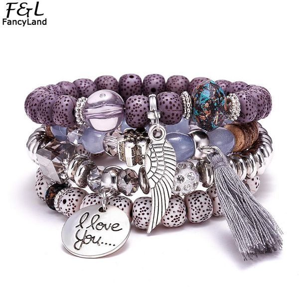 

women bohemian bracelet vintage multi layer colorful tassel beads bracelets charm birthstone yoga chain stretch beach bangle, Golden;silver
