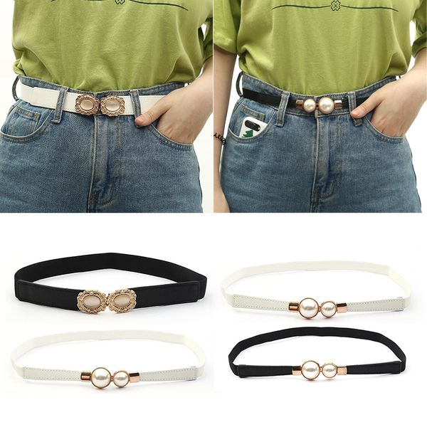 

сексуальная леди черный эластичный поясной ремень жемчуг для платья мода пояса женщин старинные юбки украшения тонкий ceinture femme, Black;brown