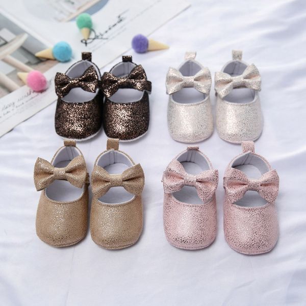 

0-18m leuke pasgeboren baby meisjes schoenen prinses pu lederen boog babyschoenen birthday party schoenen