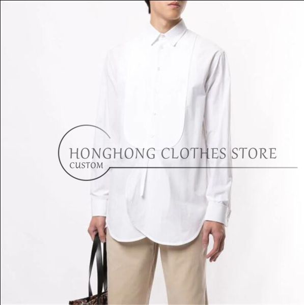 

men's casual shirts s-6xl large size shirt [custom] the spring loose-fitting youth trend for black long-sleeve, White;black