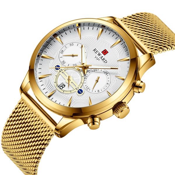 

mens sports milan nice mesh multi-function mens watch, Slivery;brown