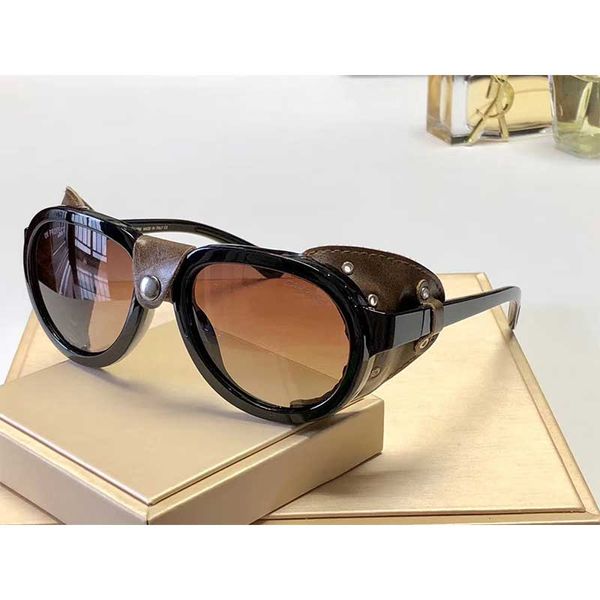 

men's sunglasses leather frame men's designer sunglasses driving sunglasses 8213 uv400 lens protection glasses with original box, White;black