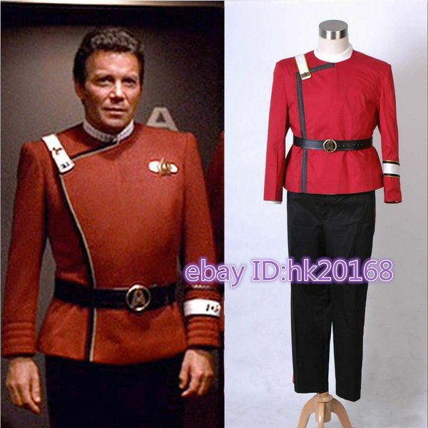 

new star trek ii-vi wrath of khan starfleet costume uniform tailored, Black;red