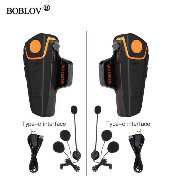 

2pcs/ set boblov bt-s2 1km motorcycle helmet intercom headset handsbt interphone support gps /a2d/ avrcp walkie-talkie