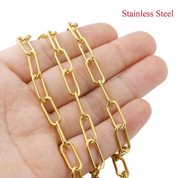 

1pc 7mm mens necklace hip- big o link chain steel/gold color necklace chain stainless steel male dropshipping jew, Silver