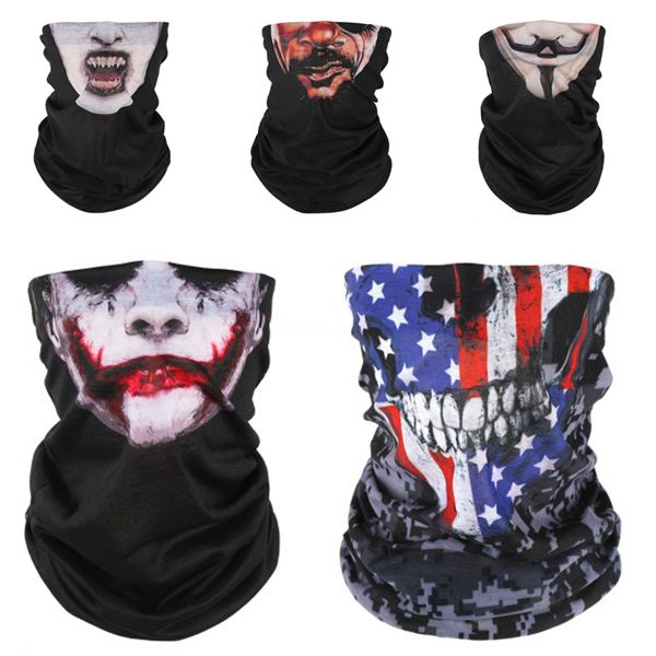 

2020 skull magic ring neck skull scarf headband multifunctional bandana face seamless tubular tube men women scar #424#413, Blue;black