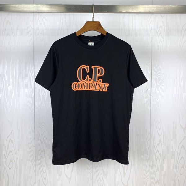 

2020ss mens t shirts cp company classic letters print label print crew t-shirt cp company summer short sleeve #8212, White;black