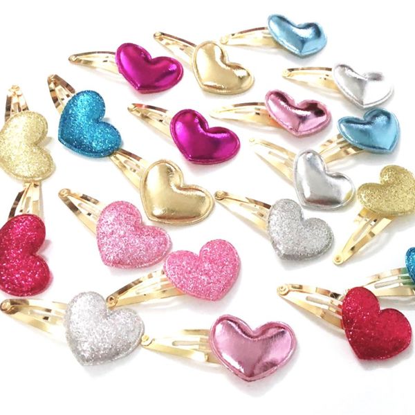 

4pcs headbands hair girl hair clips cute heart pattern pin set children hairpin princess accessories new, Slivery;white