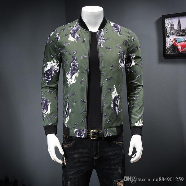 

19ss осень и зима новое поступление мужская роскошь письмо печати куртка бомбардировщик мужчины роскошные ~ топы мужчины дизайнер высокое ка, Black;brown