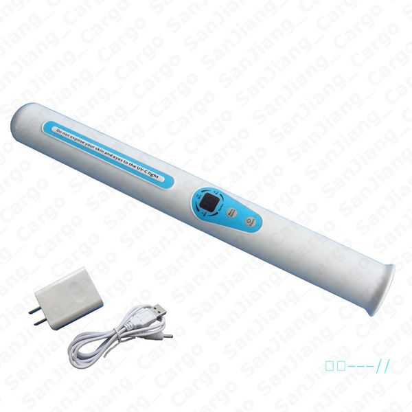 

portable led uv-c sanitizer hand wand health care product germs bacteria killer sterilization equipment with uv light lamp bulb e32407, Black
